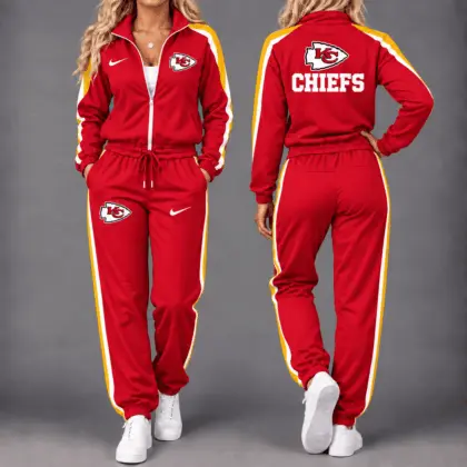 Kansas City Chiefs | Premium NFL Game Day Waterproof Windbreaker Zip-Up Tracksuit Set NY