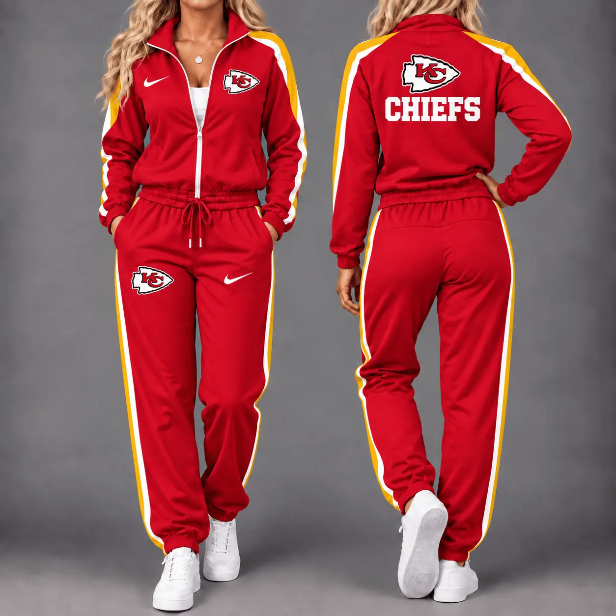Kansas City Chiefs | Premium NFL Game Day Waterproof Windbreaker Zip-Up Tracksuit Set NY