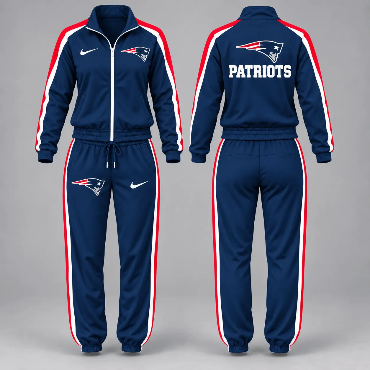 New England Patriots | Premium NFL Game Day Waterproof Windbreaker Zip-Up Tracksuit Set NY - Image 2