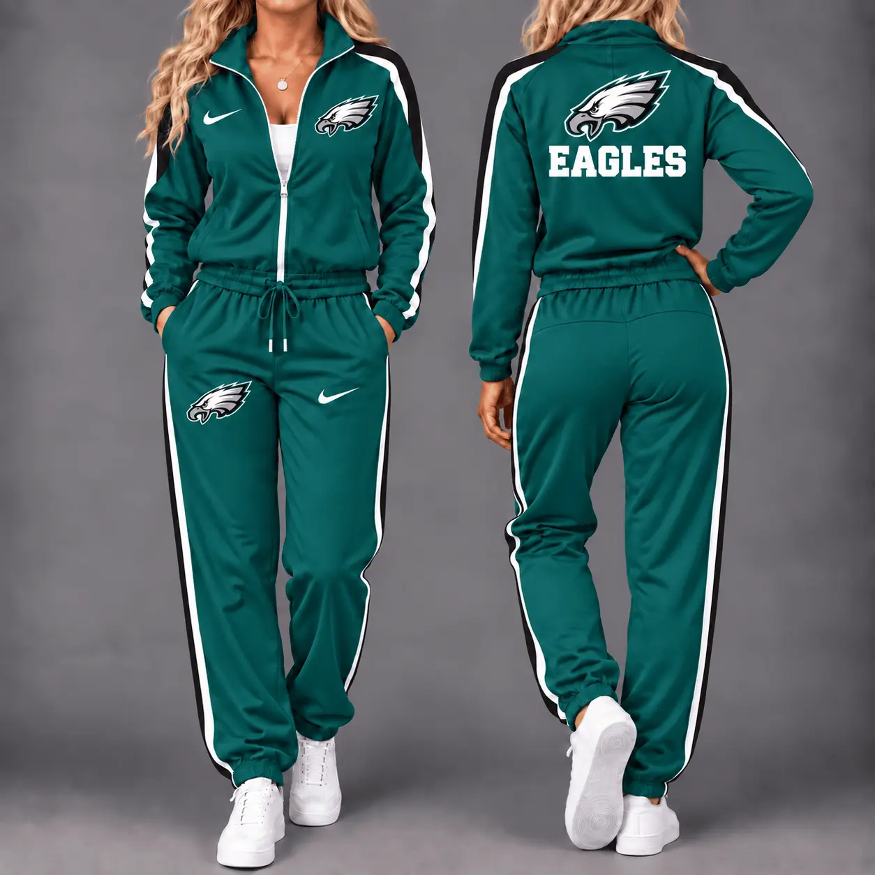 Philadelphia Eagles | Premium NFL Game Day Waterproof Windbreaker Zip-Up Tracksuit Set NY