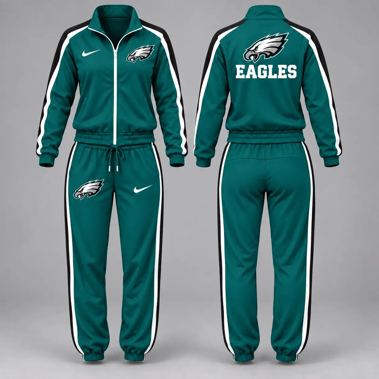 Philadelphia Eagles | Premium NFL Game Day Waterproof Windbreaker Zip-Up Tracksuit Set NY - Image 2