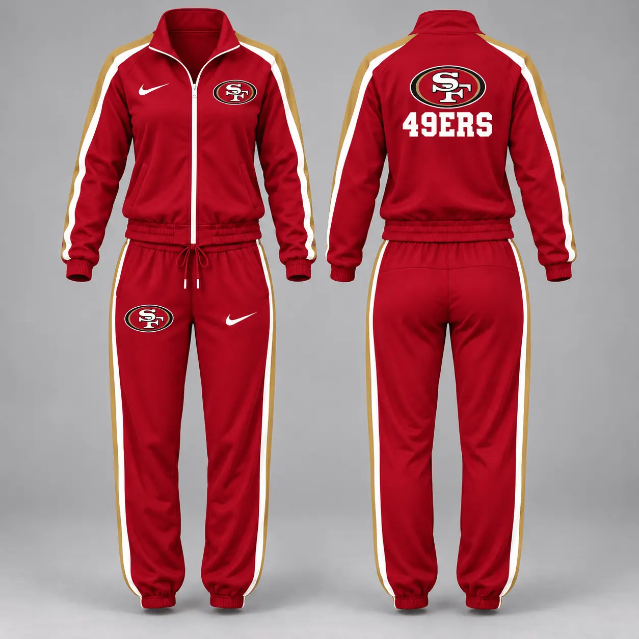 San Francisco 49ers | Premium NFL Game Day Waterproof Windbreaker Zip-Up Tracksuit Set NY - Image 2