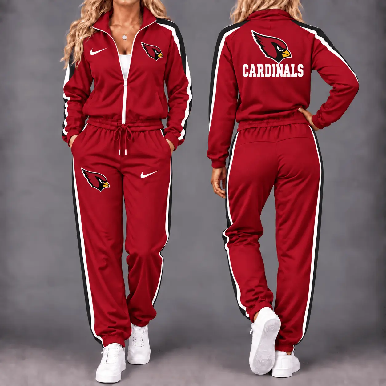 Arizona Cardinals | Premium NFL Game Day Waterproof Windbreaker Zip-Up Tracksuit Set NY