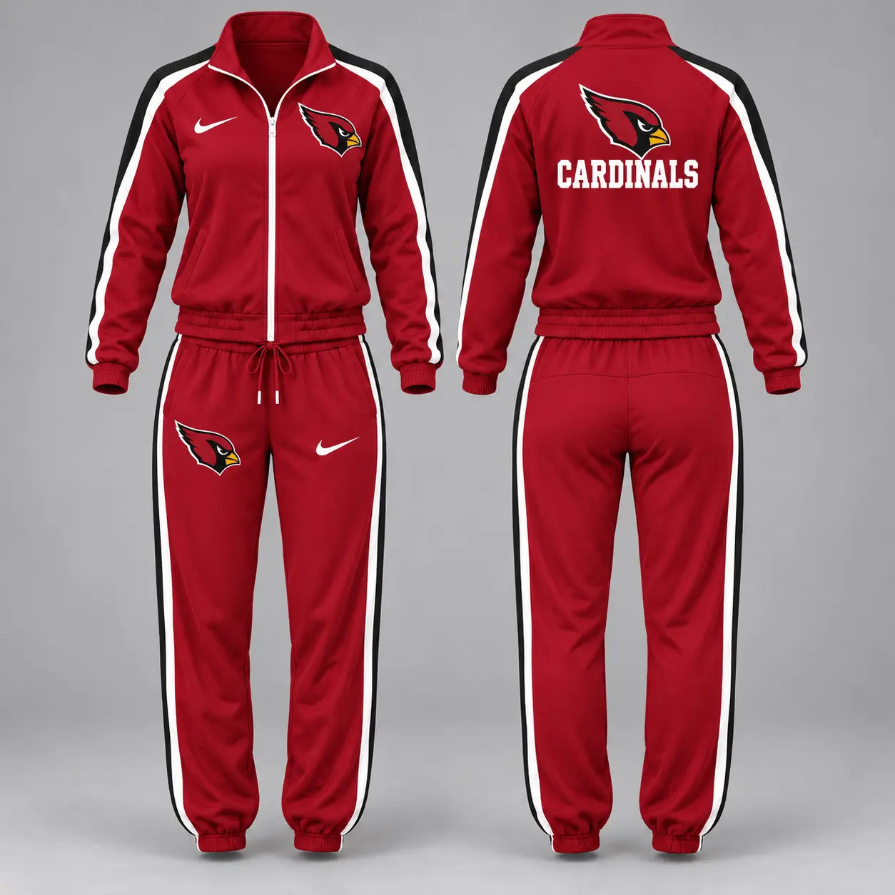 Arizona Cardinals | Premium NFL Game Day Waterproof Windbreaker Zip-Up Tracksuit Set NY - Image 2