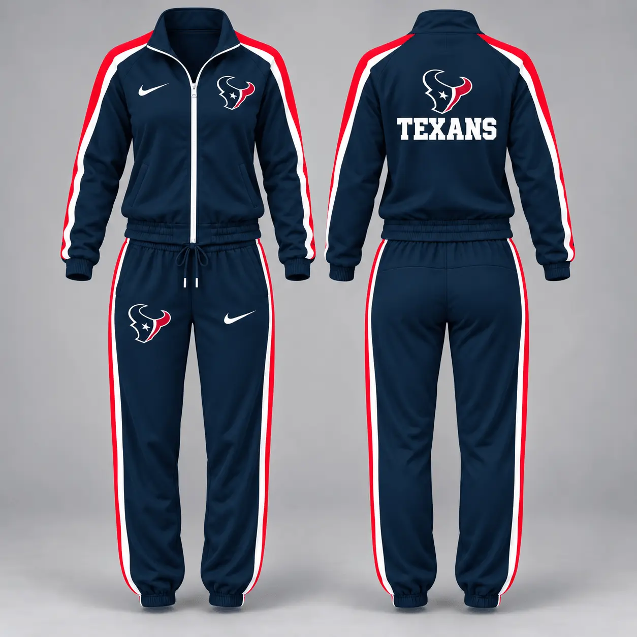 Houston Texans | Premium NFL Game Day Waterproof Windbreaker Zip-Up Tracksuit Set NY - Image 2