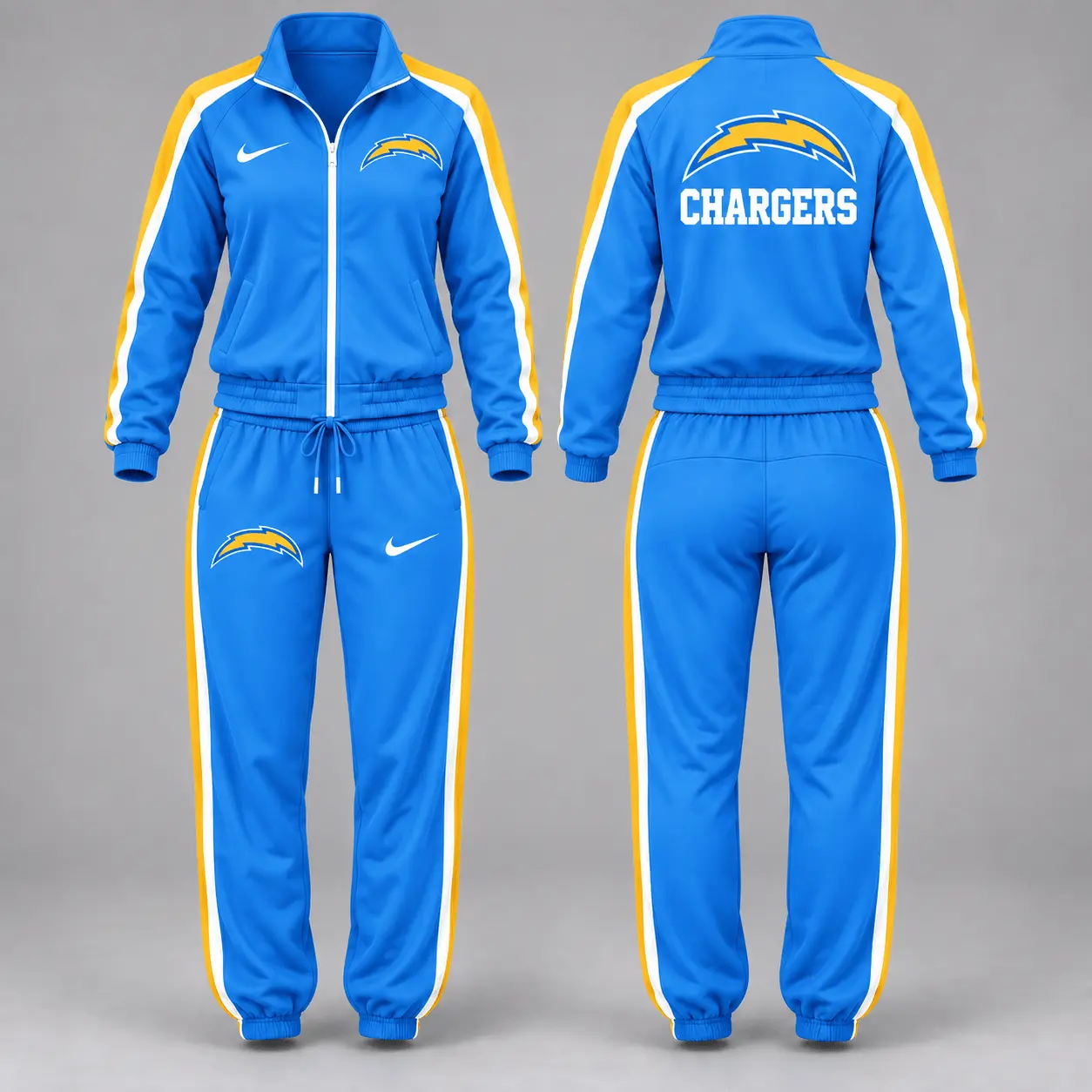 Los Angeles Chargers | Premium NFL Game Day Waterproof Windbreaker Zip-Up Tracksuit Set NY - Image 2
