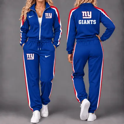 New York Giants | Premium NFL Game Day Waterproof Windbreaker Zip-Up Tracksuit Set NY