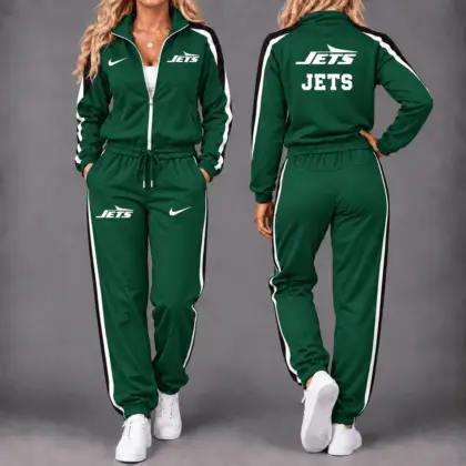 New York Jets | Premium NFL Game Day Waterproof Windbreaker Zip-Up Tracksuit Set NY