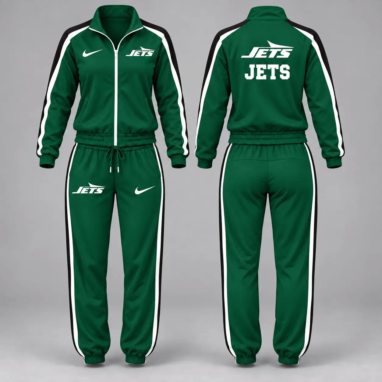 New York Jets | Premium NFL Game Day Waterproof Windbreaker Zip-Up Tracksuit Set NY - Image 2