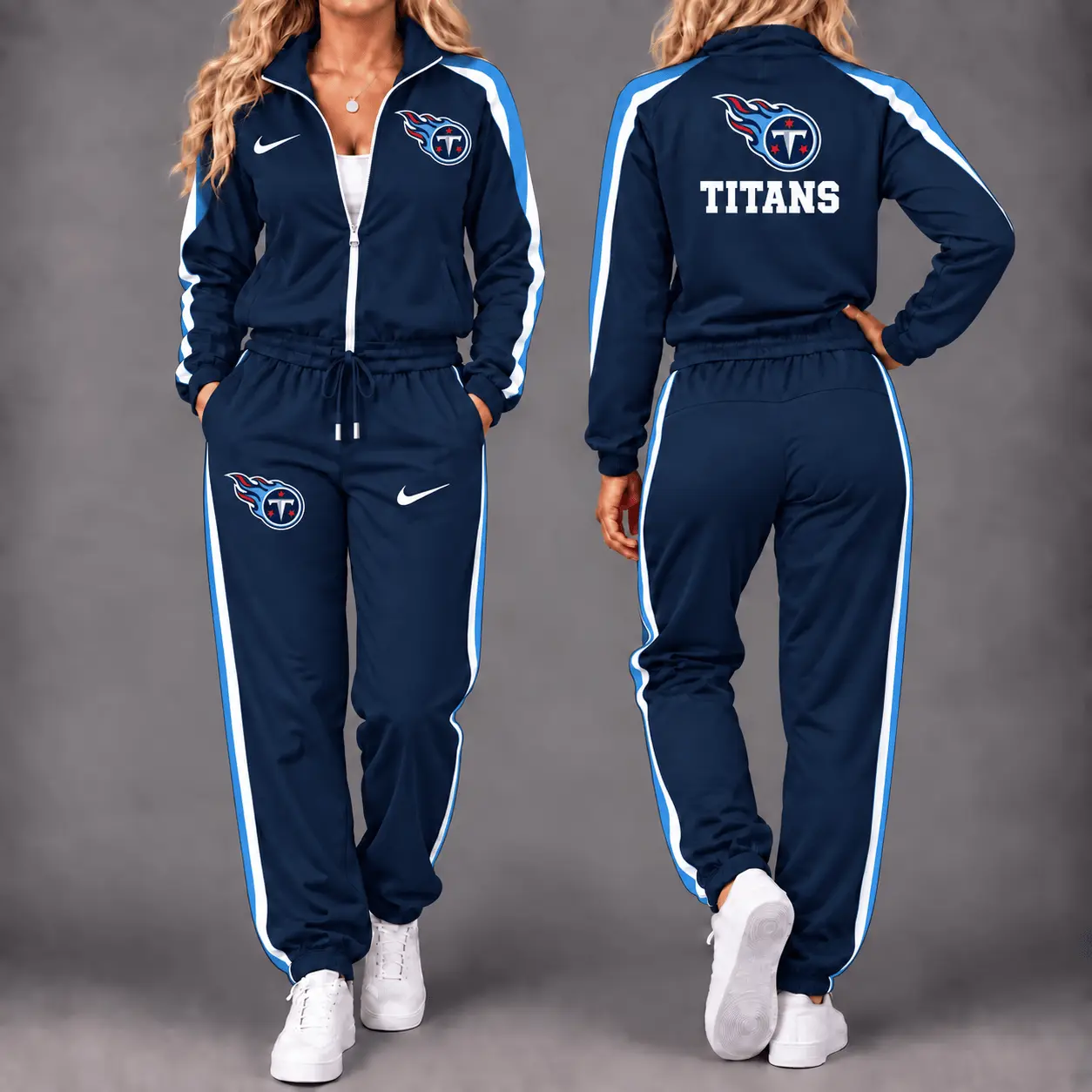 Tennessee Titans | Premium NFL Game Day Waterproof Windbreaker Zip-Up Tracksuit Set NY