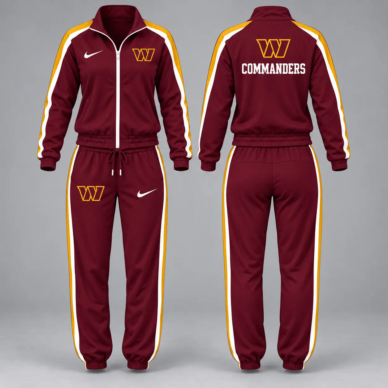 Washington Commanders | Premium NFL Game Day Waterproof Windbreaker Zip-Up Tracksuit Set NY - Image 2