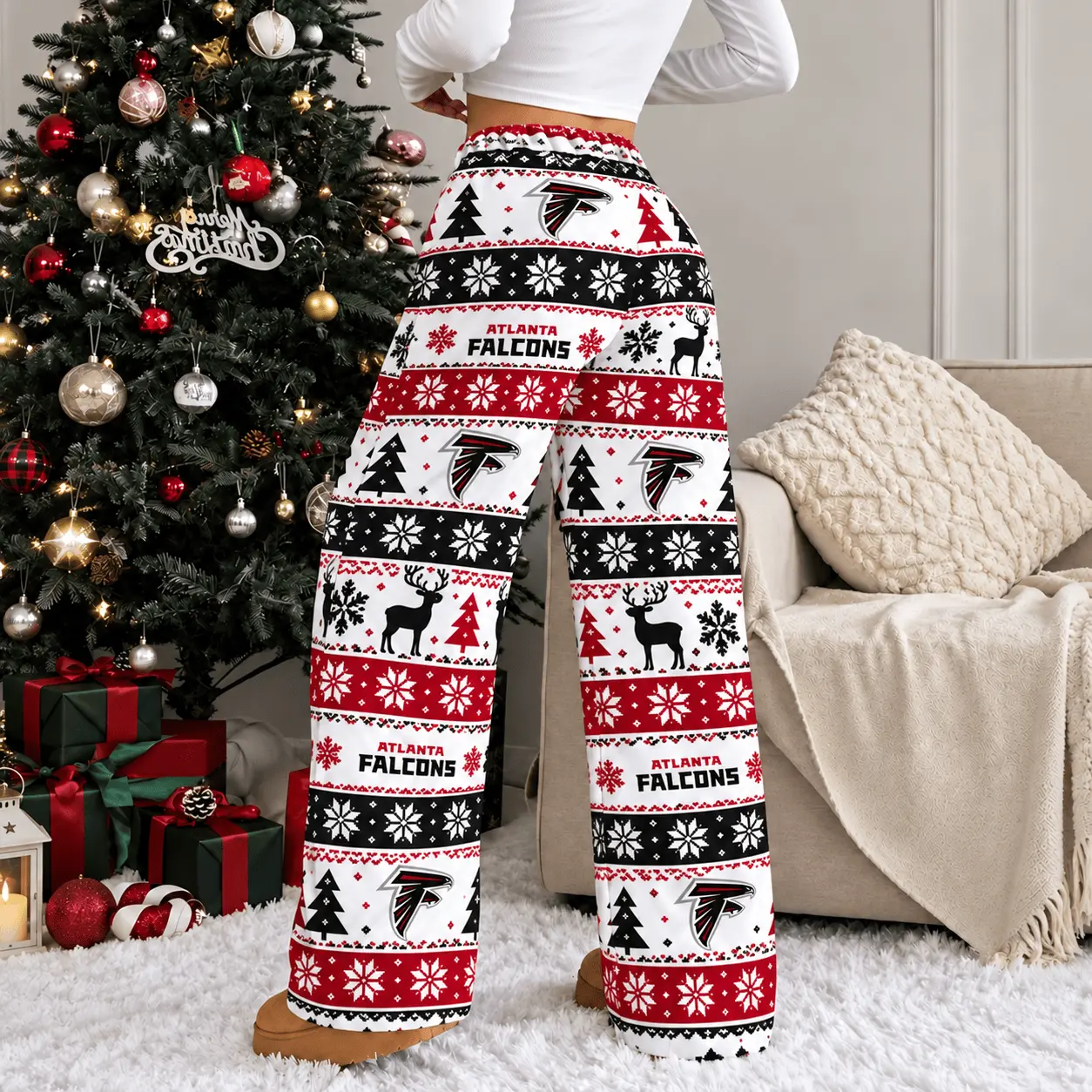 Atlanta Falcons | Premium NFL Christmas Casual Pants TD