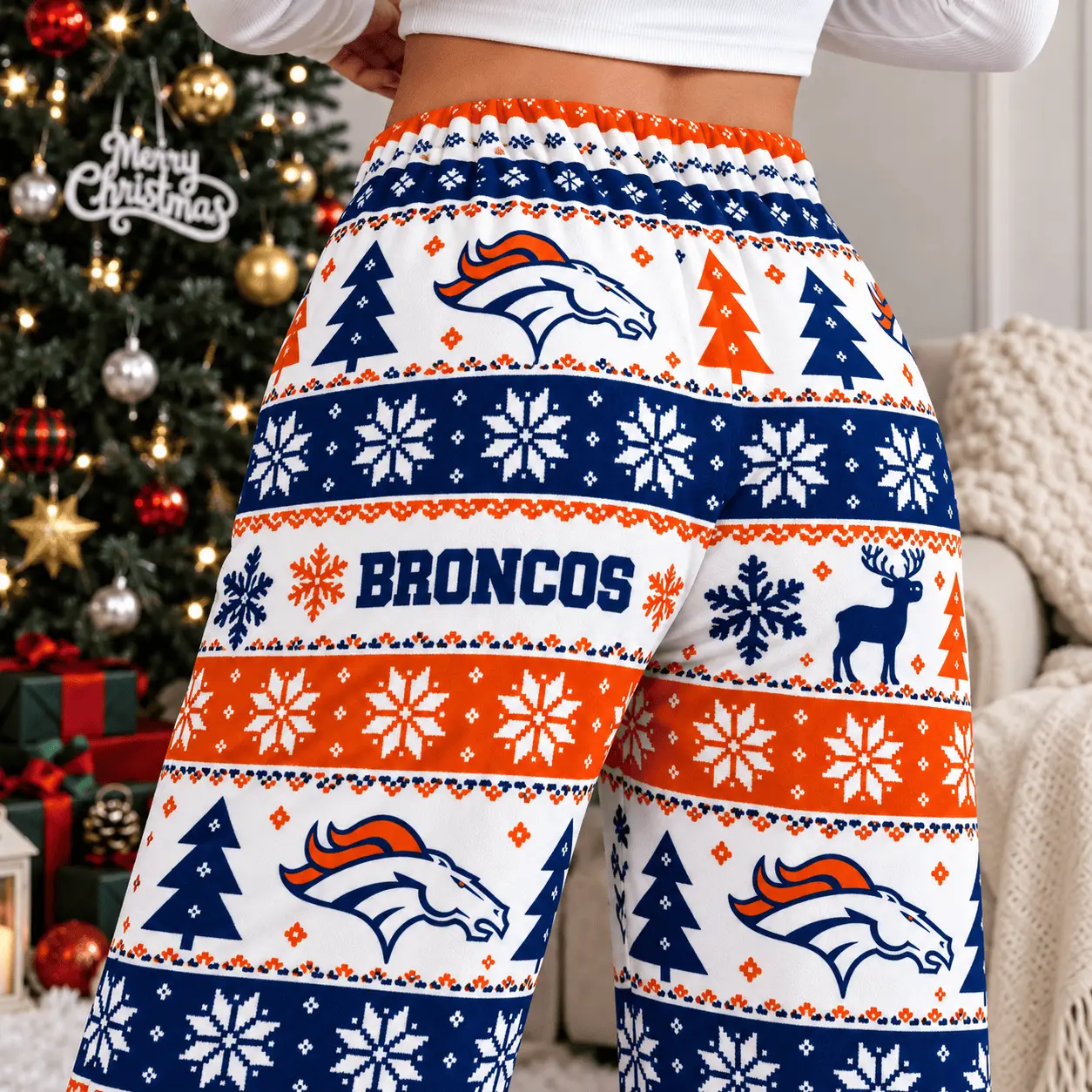 Denver Broncos | Premium NFL Christmas Casual Pants TD - Image 3