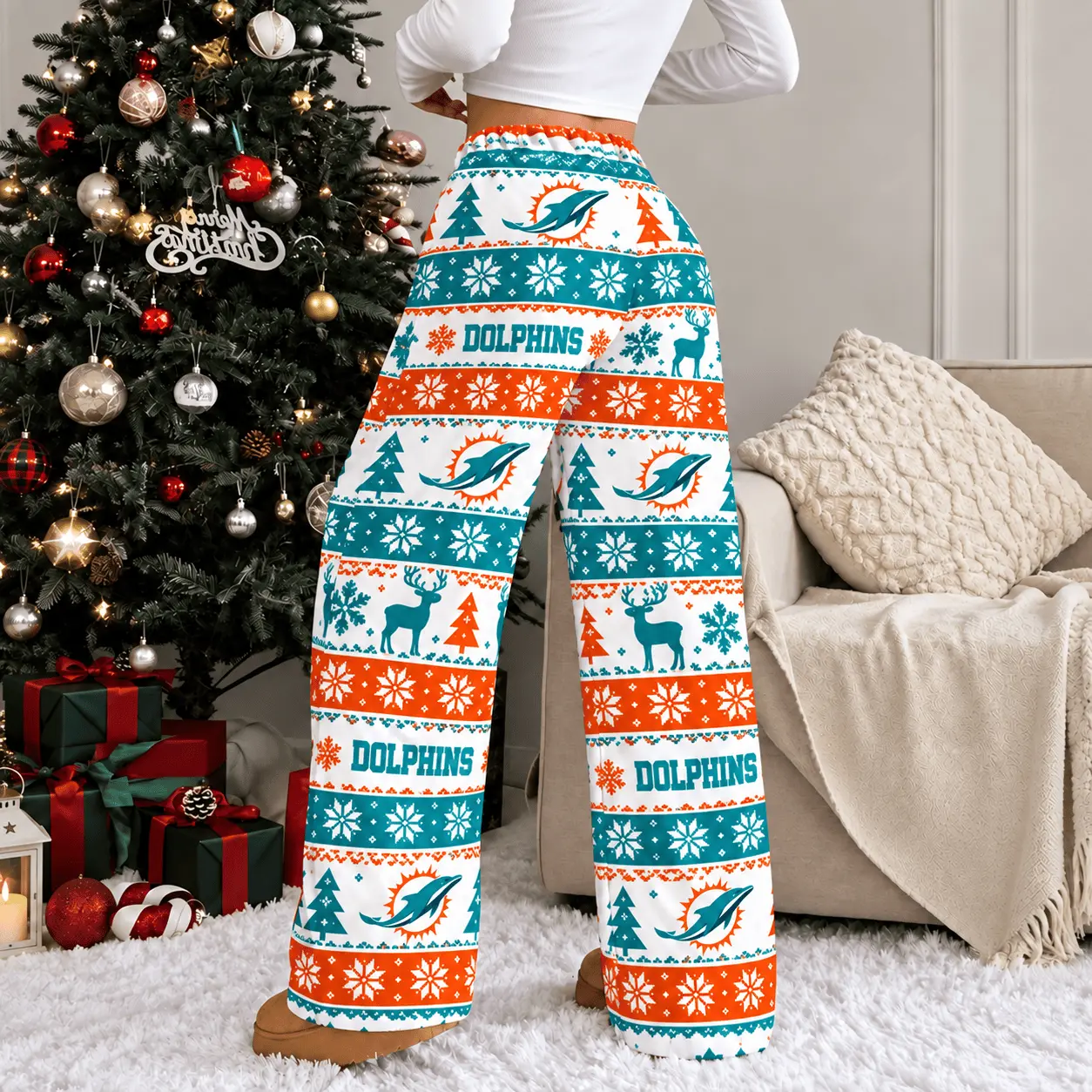 Miami Dolphins | Premium NFL Christmas Casual Pants TD