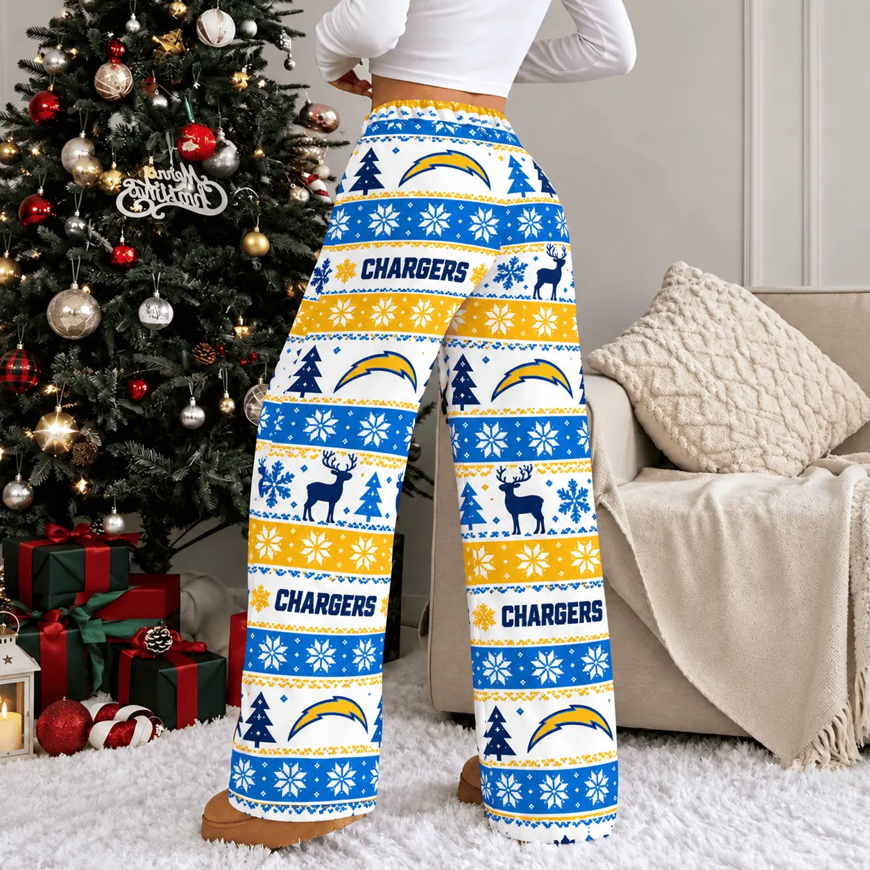 Los Angeles Chargers | Premium NFL Christmas Casual Pants TD