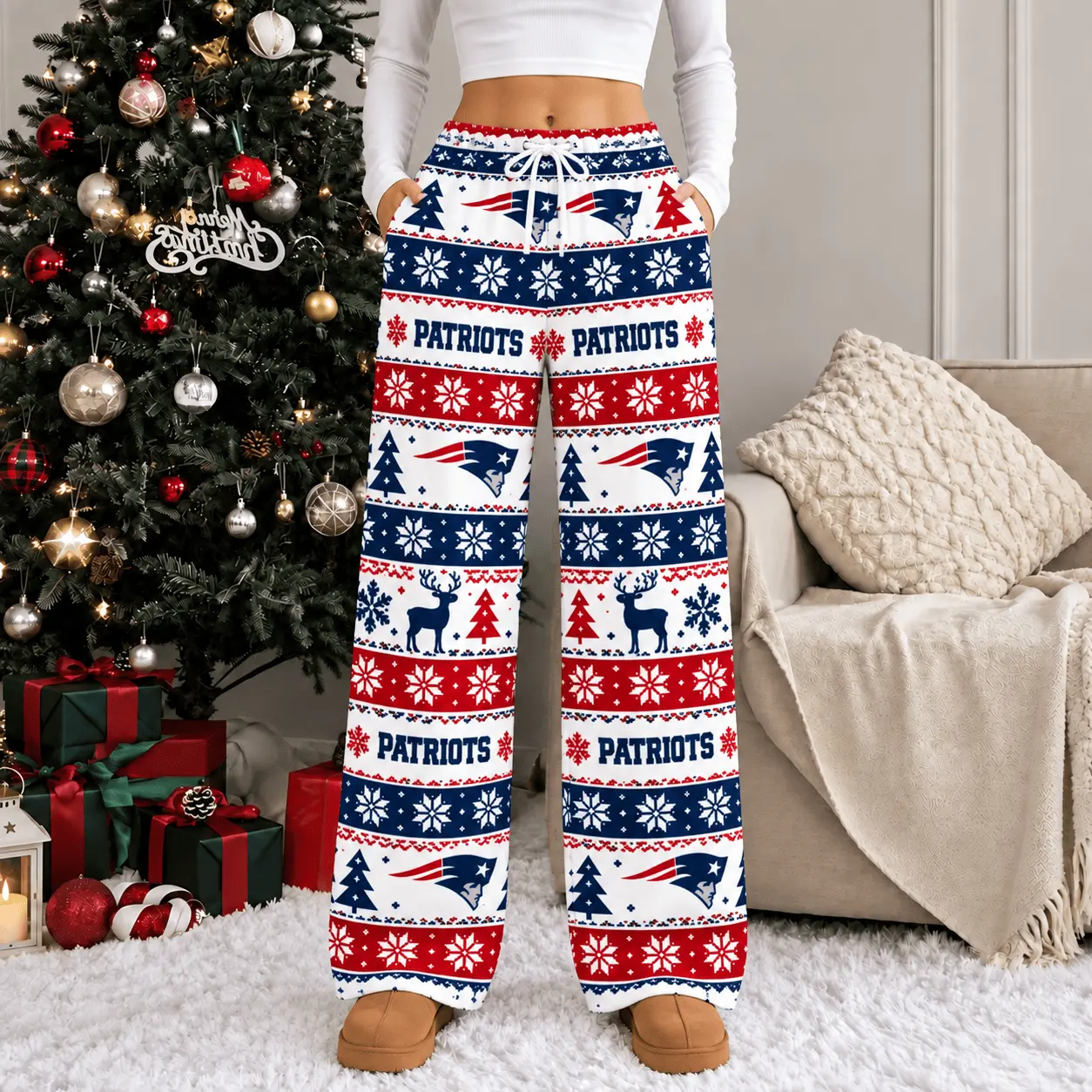 New England Patriots | Premium NFL Christmas Casual Pants TD - Image 2