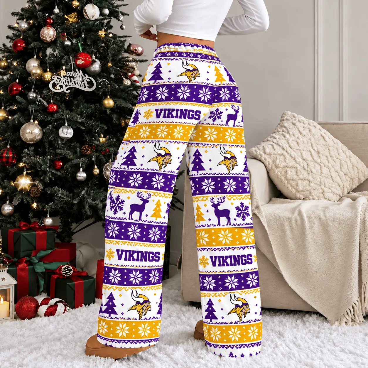 Minnesota Vikings | Premium NFL Christmas Casual Pants TD