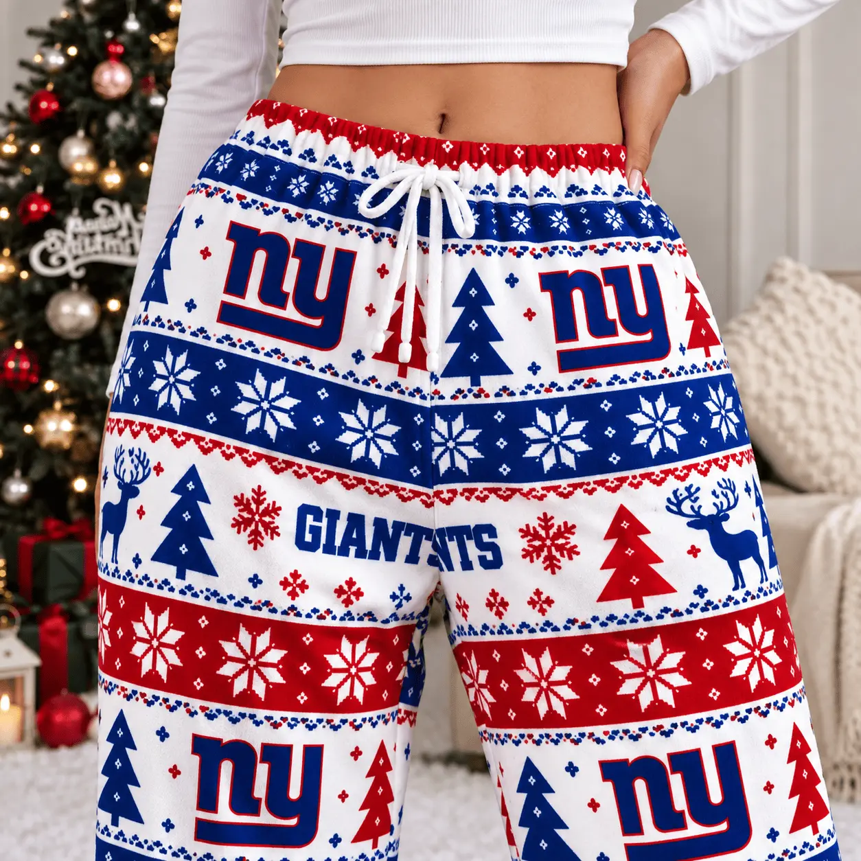 New York Giants | Premium NFL Christmas Casual Pants TD - Image 3