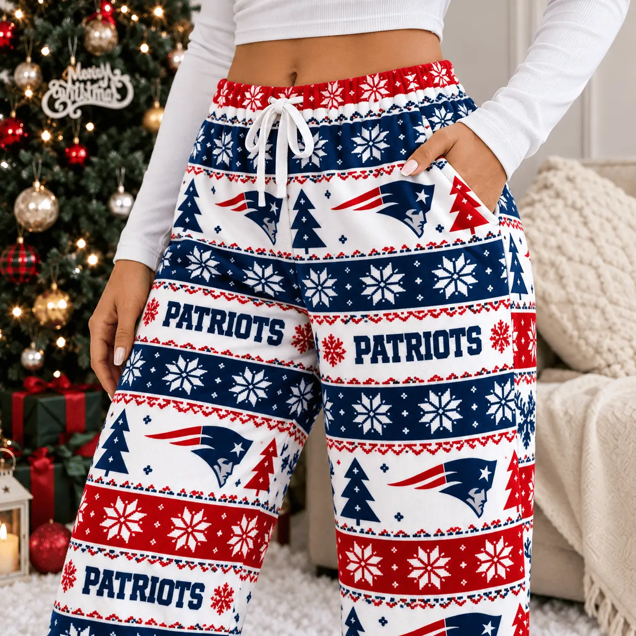 New England Patriots | Premium NFL Christmas Casual Pants TD - Image 3
