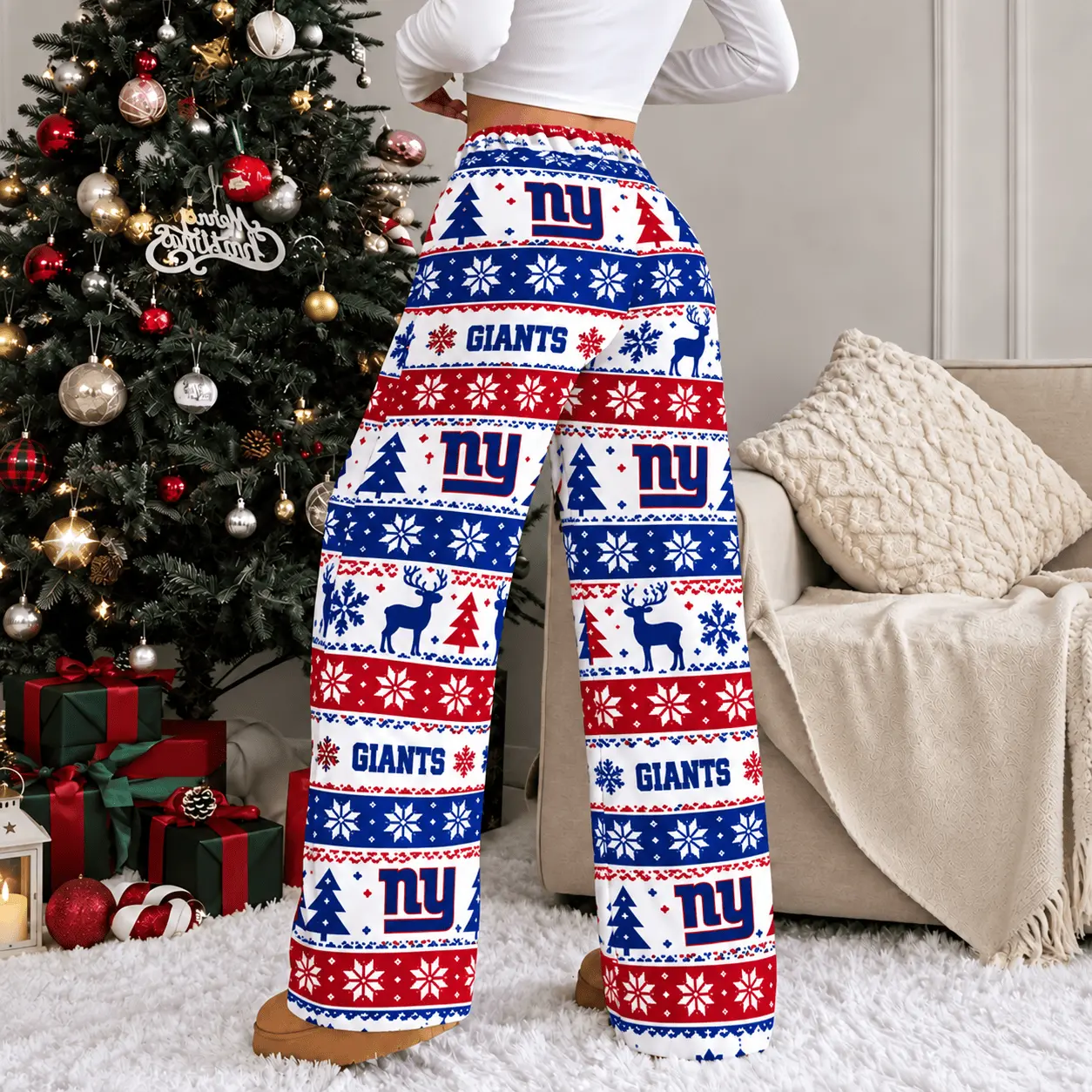 New York Giants | Premium NFL Christmas Casual Pants TD