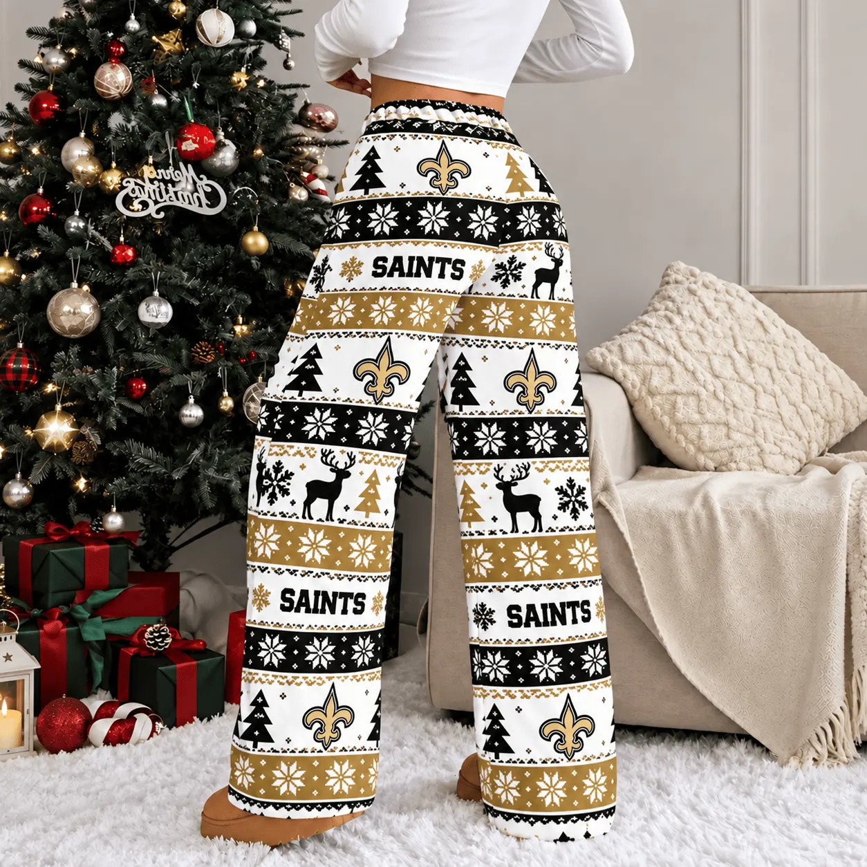 New Orleans Saints | Premium NFL Christmas Casual Pants TD