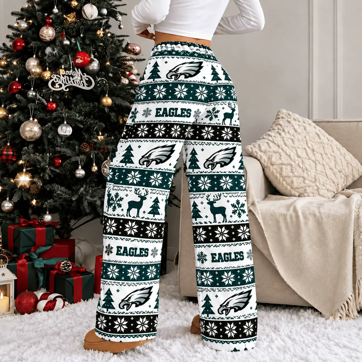 Philadelphia Eagles | Premium NFL Christmas Casual Pants TD