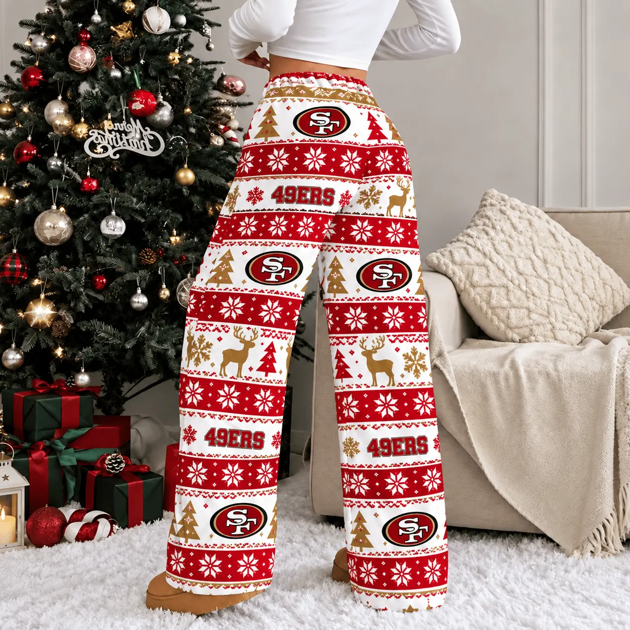 San Francisco 49ers | Premium NFL Christmas Casual Pants TD