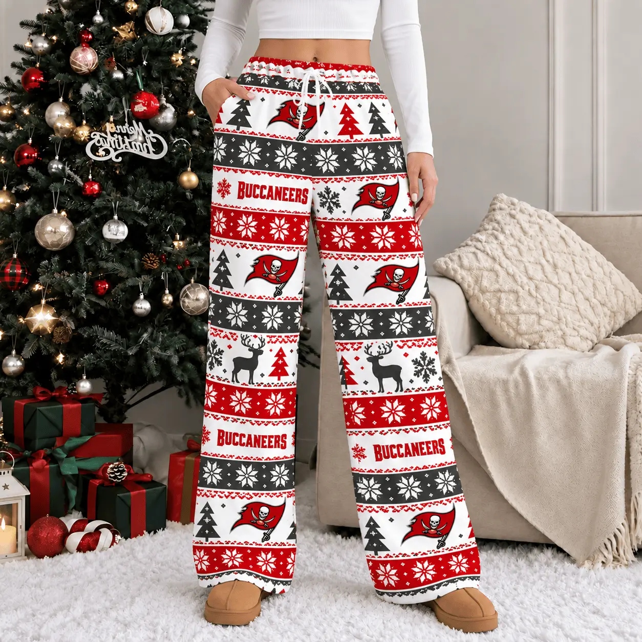 Tampa Bay Buccaneers | Premium NFL Christmas Casual Pants TD - Image 2