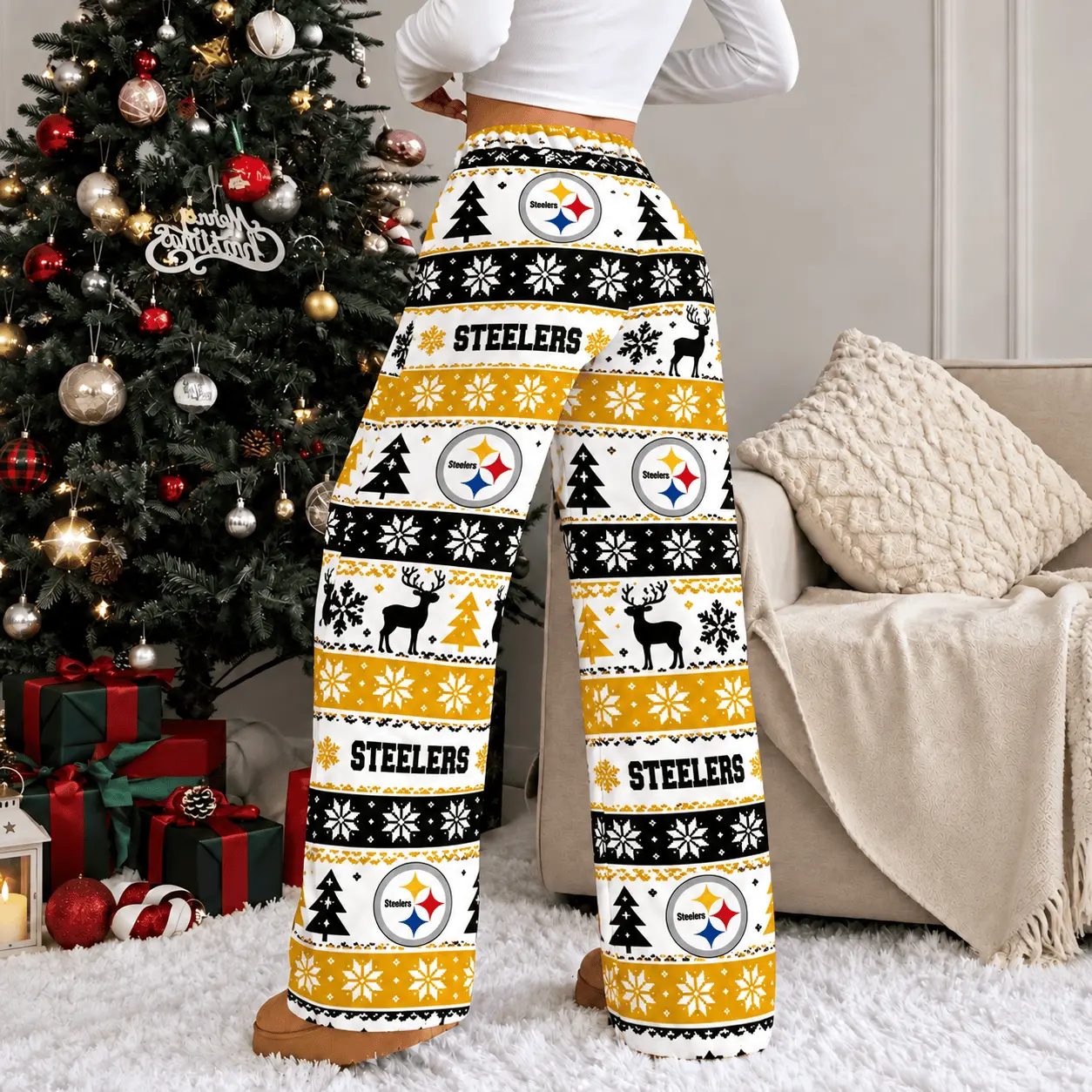 Pittsburgh Steelers | Premium NFL Christmas Casual Pants TD