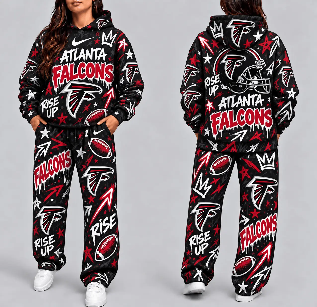Atlanta Falcons | Premium NFL Graffiti Hoodie & Pants Set TD