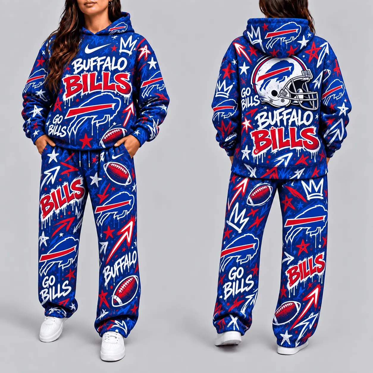 Buffalo Bills | Premium NFL Graffiti Hoodie & Pants Set TD