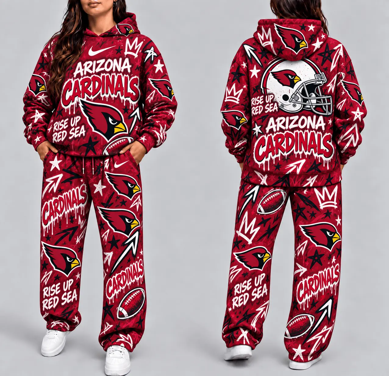 Arizona Cardinals | Premium NFL Graffiti Hoodie & Pants Set TD
