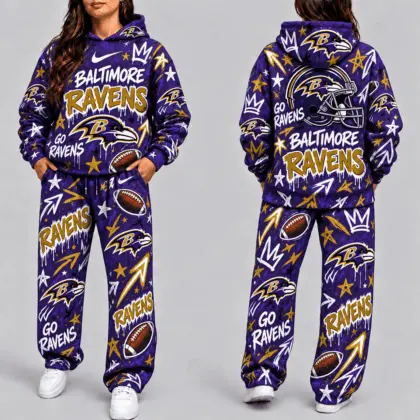 Baltimore Ravens | Premium NFL Graffiti Hoodie & Pants Set TD
