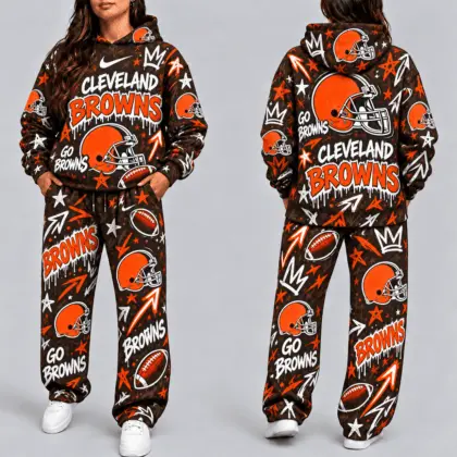 Cleveland Browns | Premium NFL Graffiti Hoodie & Pants Set TD