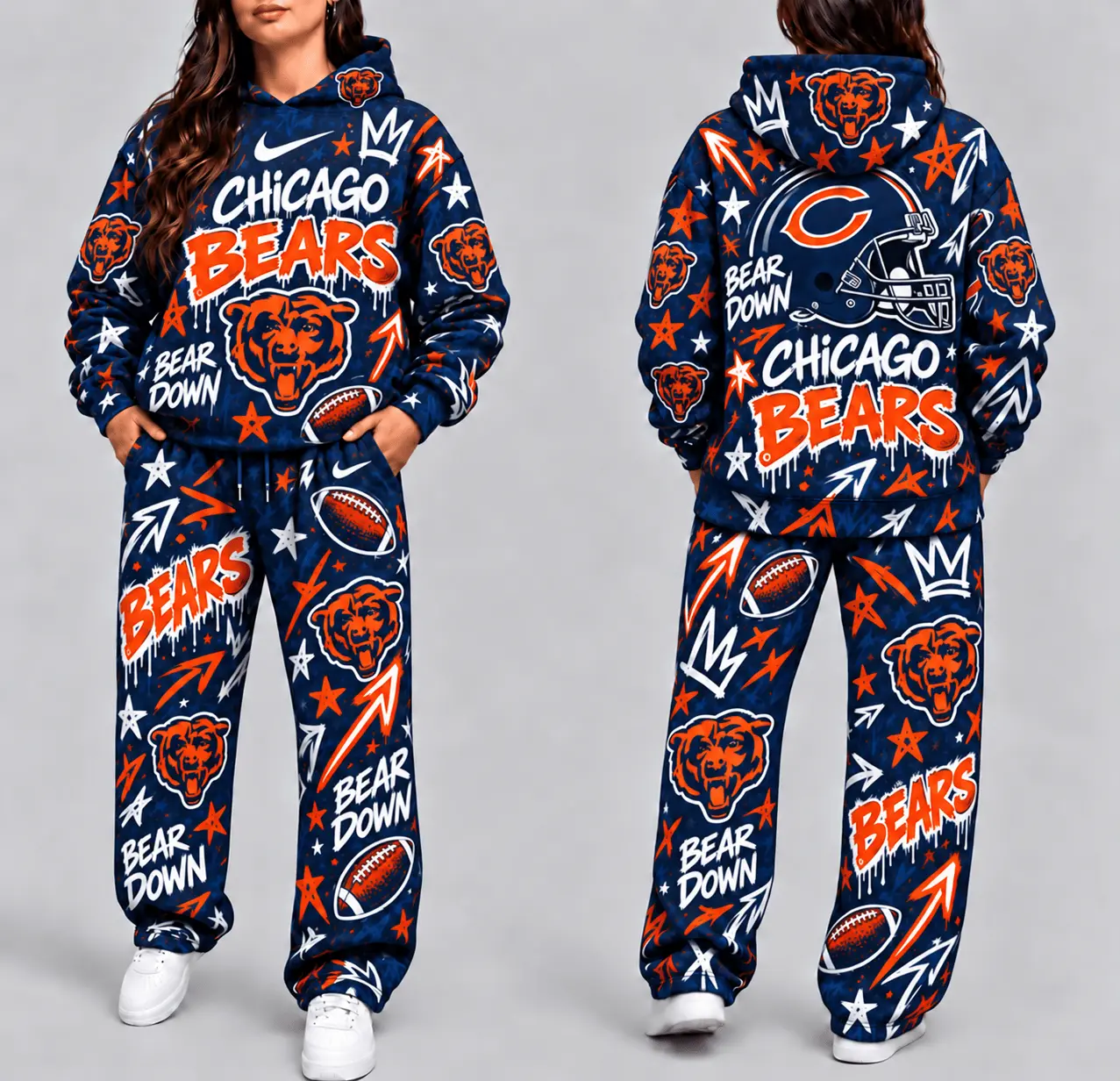 Chicago Bears | Premium NFL Graffiti Hoodie & Pants Set TD