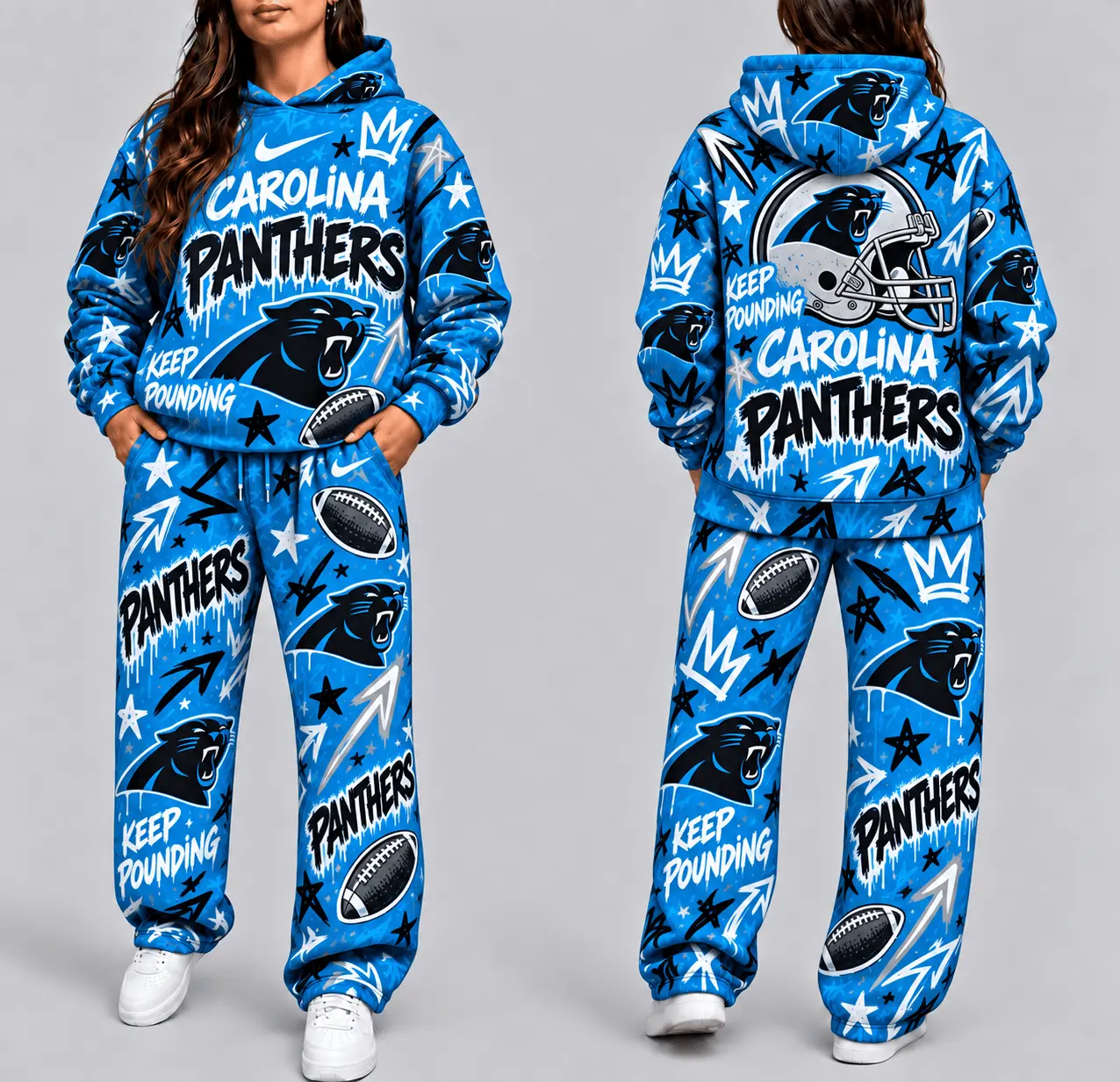 Carolina Panthers | Premium NFL Graffiti Hoodie & Pants Set TD