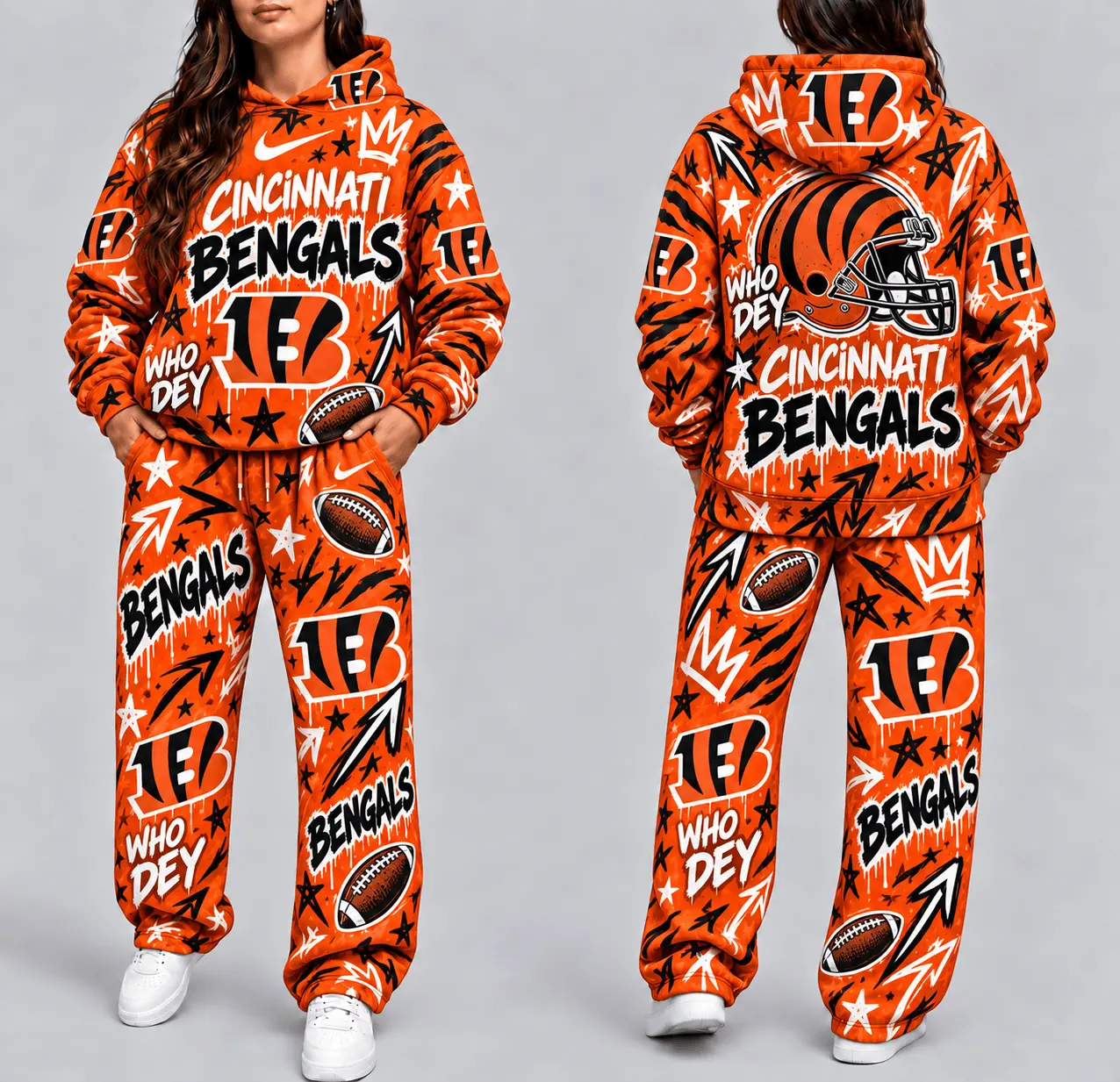 Cincinnati Bengals | Premium NFL Graffiti Hoodie & Pants Set TD