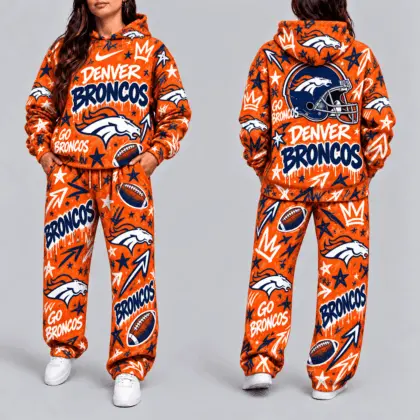 Denver Broncos | Premium NFL Graffiti Hoodie & Pants Set TD