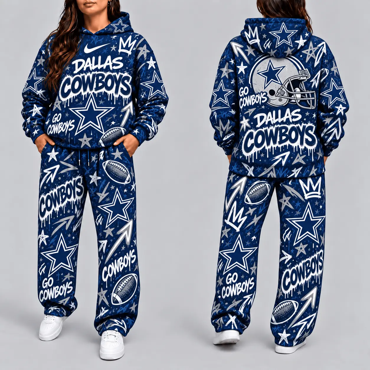 Dallas Cowboys | Premium NFL Graffiti Hoodie & Pants Set TD