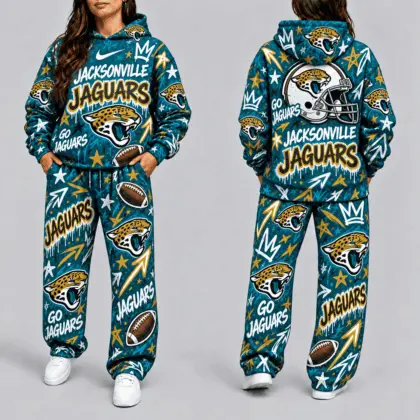 Jacksonville Jaguars | Premium NFL Graffiti Hoodie & Pants Set TD