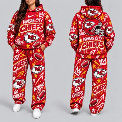 Kansas City Chiefs | Premium NFL Graffiti Hoodie & Pants Set TD