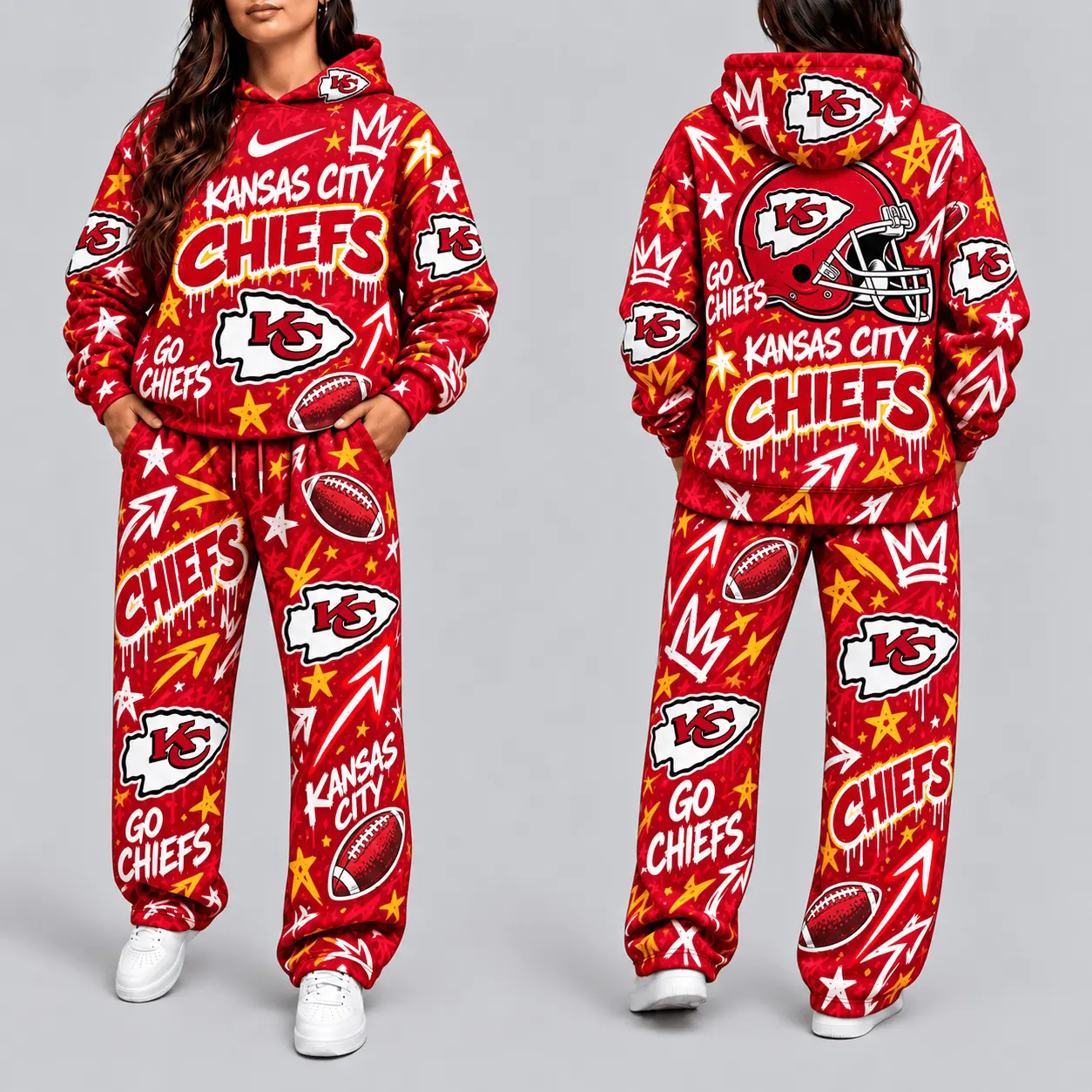 Kansas City Chiefs | Premium NFL Graffiti Hoodie & Pants Set TD