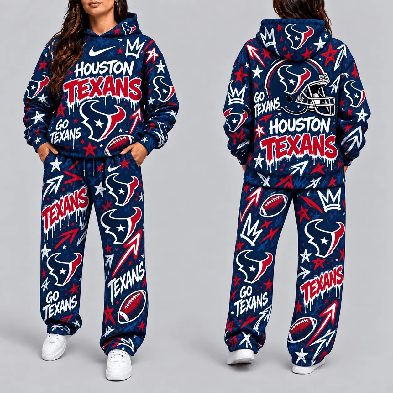Houston Texans | Premium NFL Graffiti Hoodie & Pants Set TD