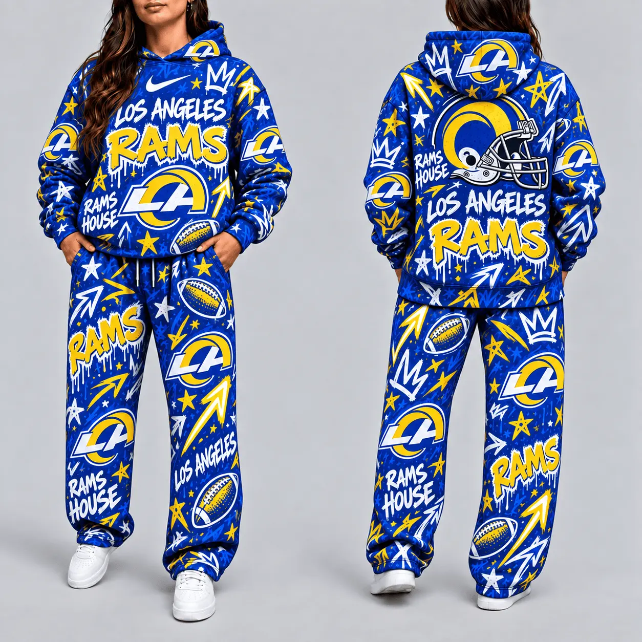 Los Angeles Rams | Premium NFL Graffiti Hoodie & Pants Set TD