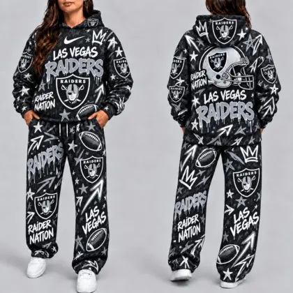 Las Vegas Raiders | Premium NFL Graffiti Hoodie & Pants Set TD
