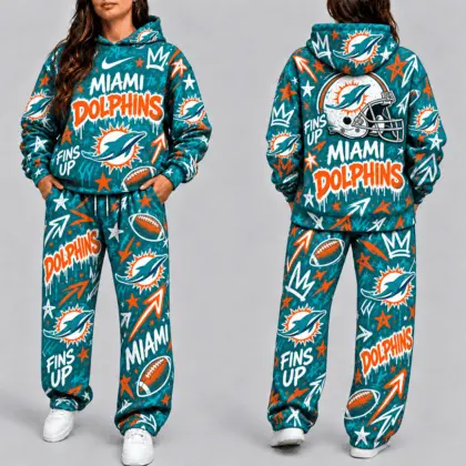 Miami Dolphins | Premium NFL Graffiti Hoodie & Pants Set TD