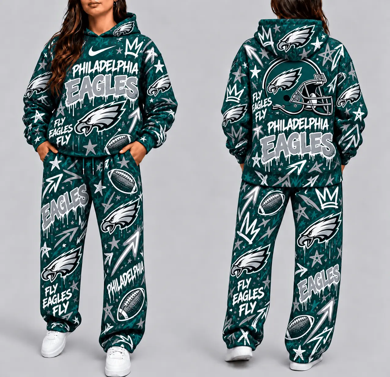 Philadelphia Eagles | Premium NFL Graffiti Hoodie & Pants Set TD