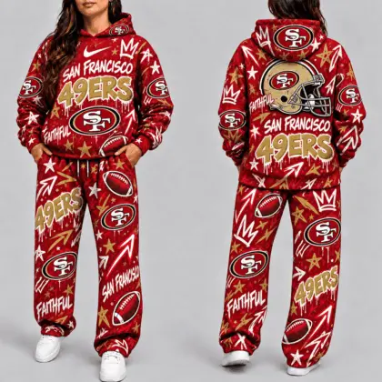 San Francisco 49ers | Premium NFL Graffiti Hoodie & Pants Set TD