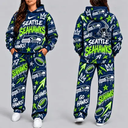 Seattle Seahawks | Premium NFL Graffiti Hoodie & Pants Set TD