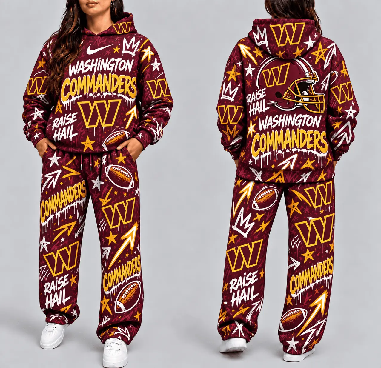 Washington Commanders | Premium NFL Graffiti Hoodie & Pants Set TD